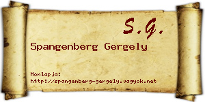 Spangenberg Gergely névjegykártya
